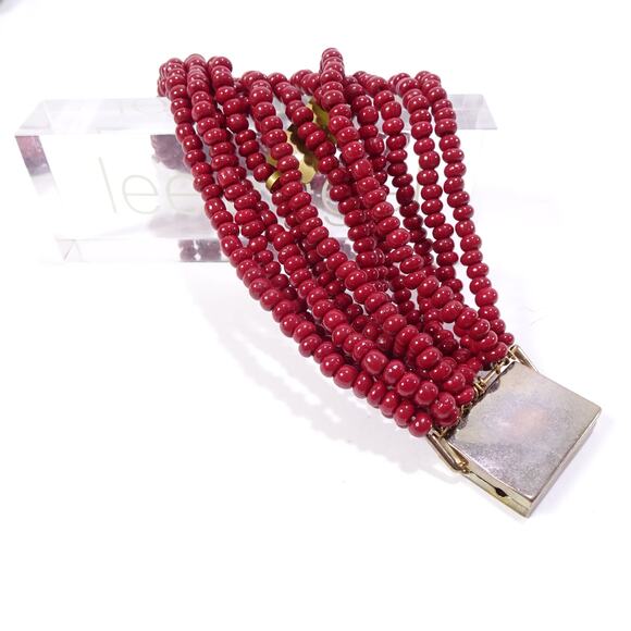 Neiman Marcus Lee Angel Women's Seed Bead Multi Strand Clasp Bracelet NWT 298 - Picture 7 of 10